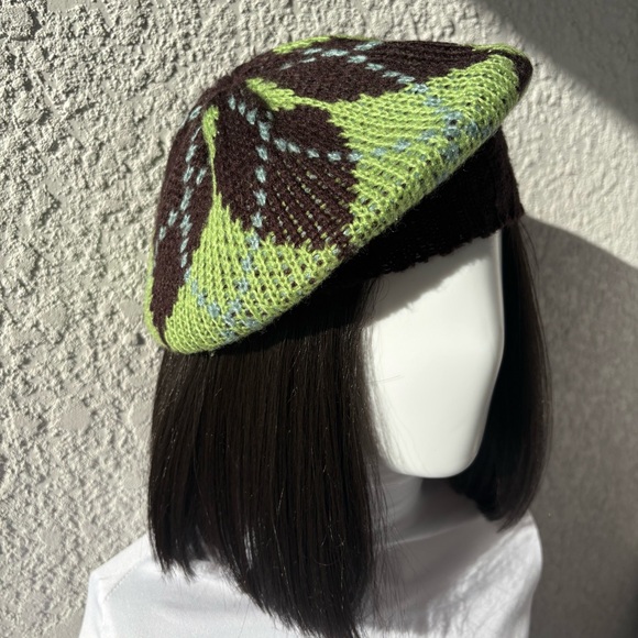 Green and Brown Knit Beret by Something Special - Used - Picture 8 of 10